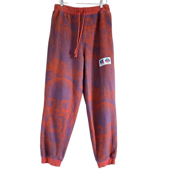 A$AP WORLDWIDE x Russell Athletic Skull Graphic Sweatpants Rust Purple Size S - Picture 2 of 9